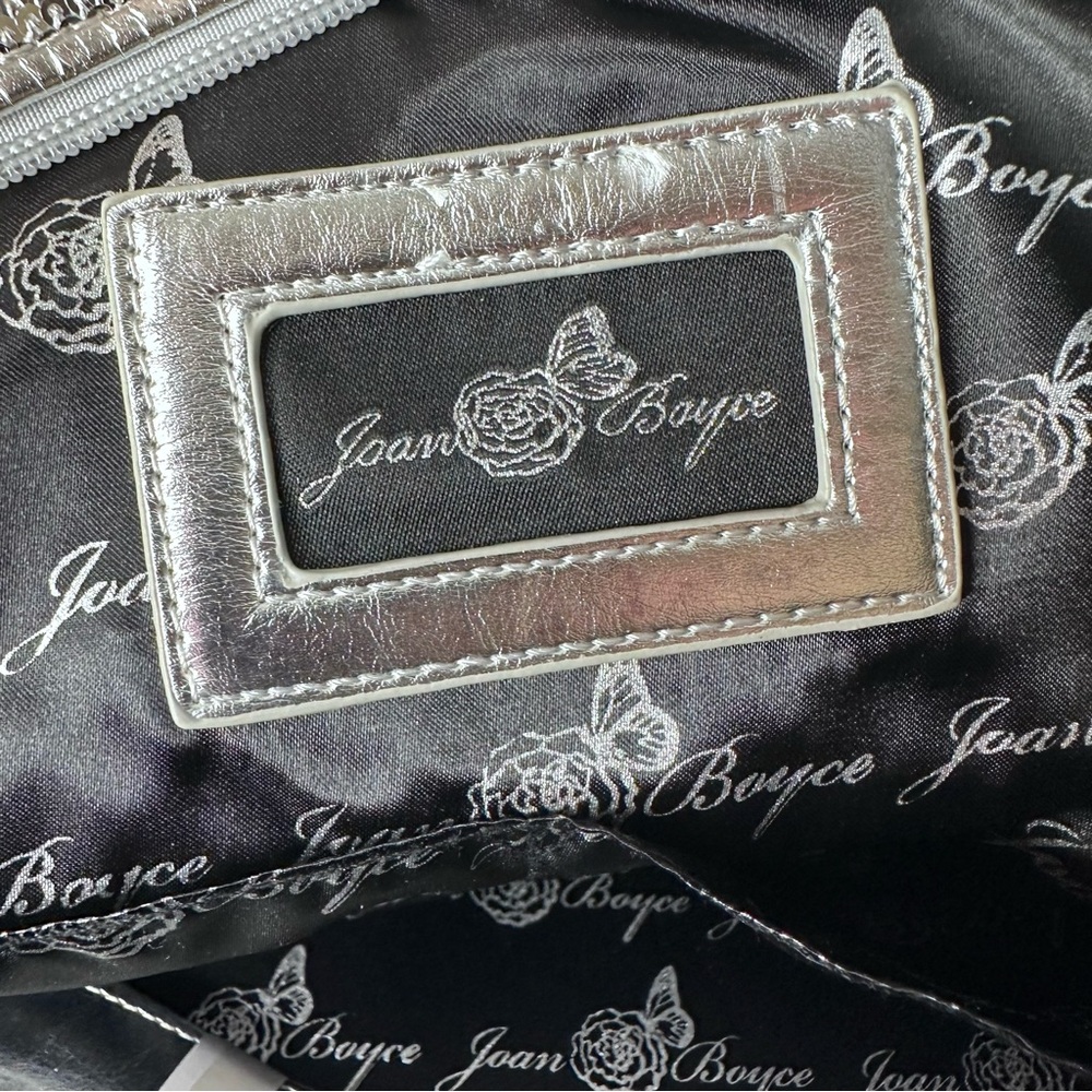 Joan Boyce Silver Sequin Weekender Travel Bag Glam Overnight NWT - Picture 11 of 16